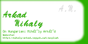 arkad mihaly business card